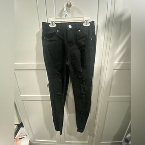 EUC Almost Famous Black Ripped Skinny Jeans